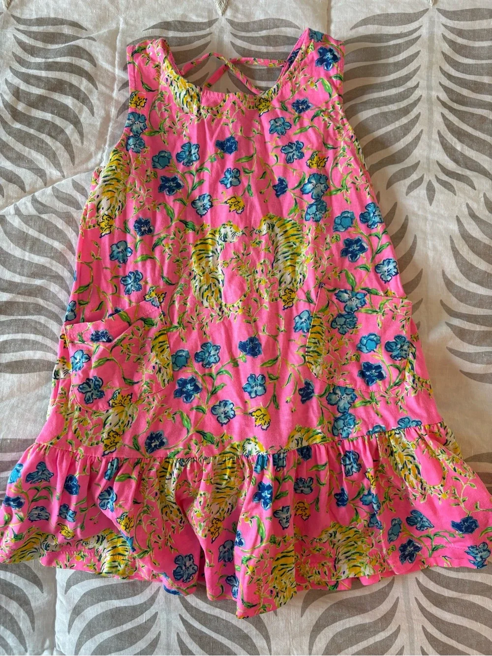 Lilly Pulitzer Pink Floral & Tiger Print Sundress/Coverup
